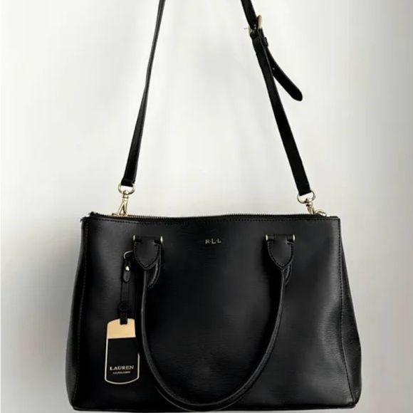 Ralph Lauren Saffiano Leather Satchel with crossbody strap - Picture 1 of 14